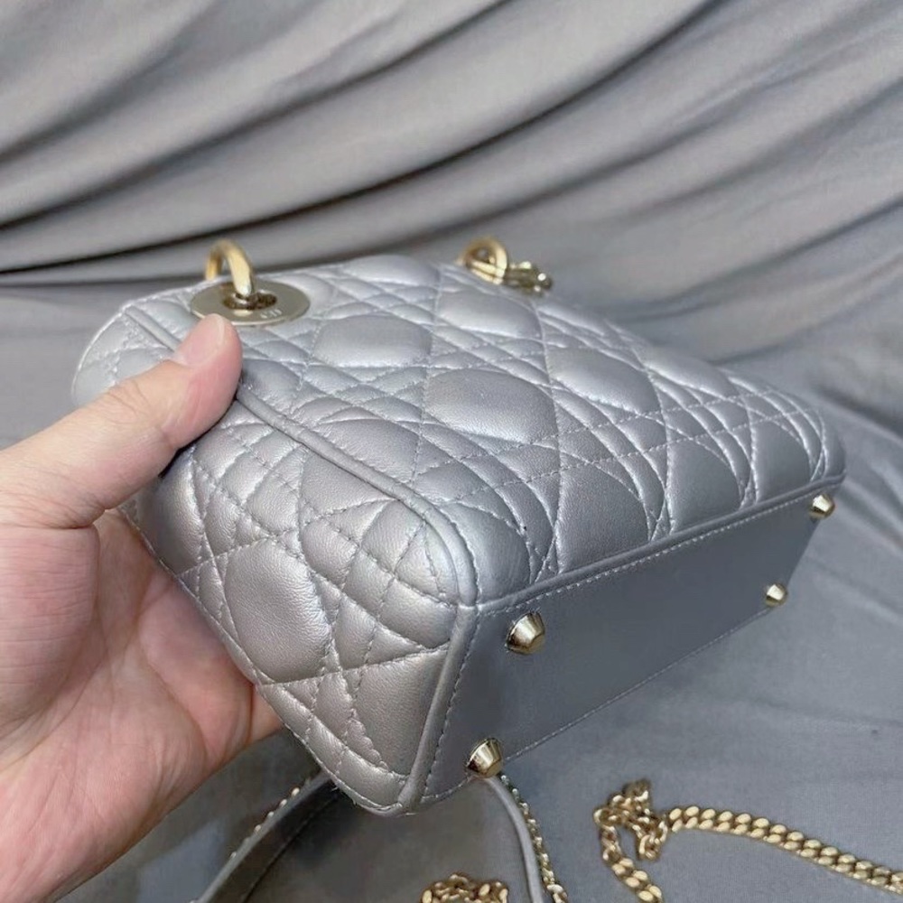 Lady Dior Mini - Opaline Grey Pearlescent - Picture 5 of 11